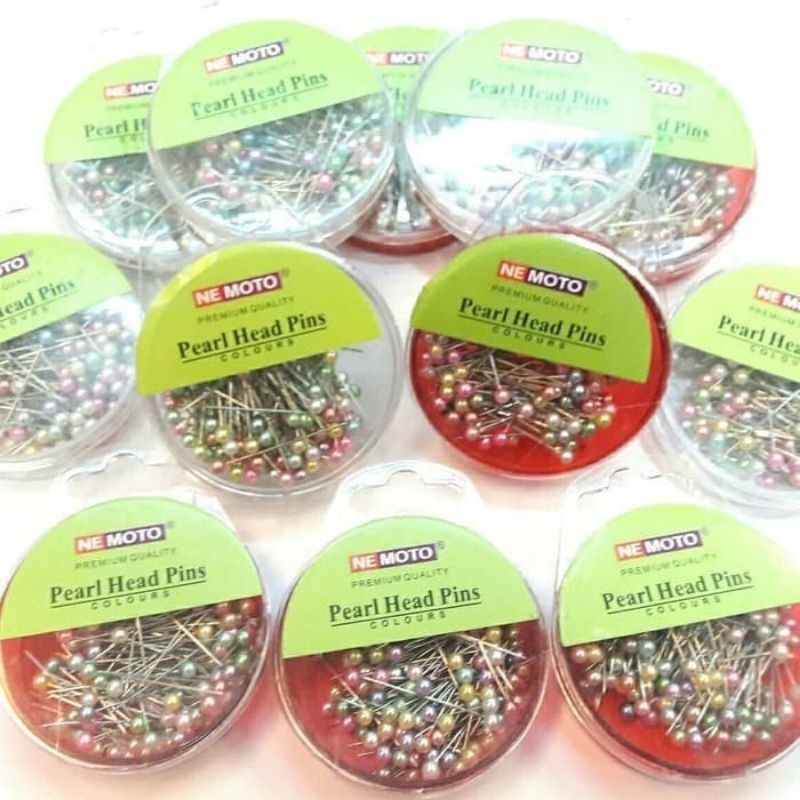 Jarum Pentul isi 100pcs PREMIUM MOTO - Pearl Head Pins - Jarum Pentol Hijab