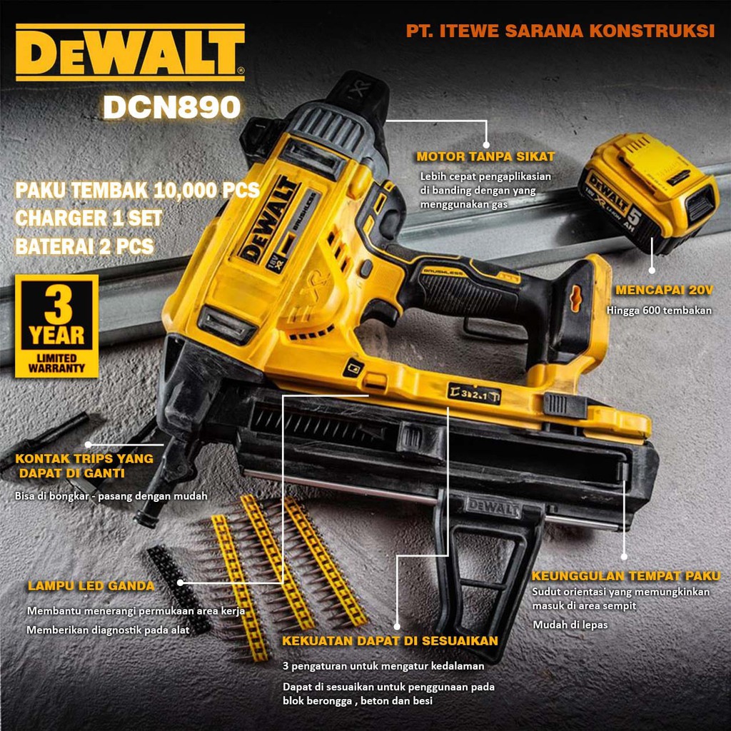 Concrete Nail Polish Home Depot Dewalt DCN890100 Concrete