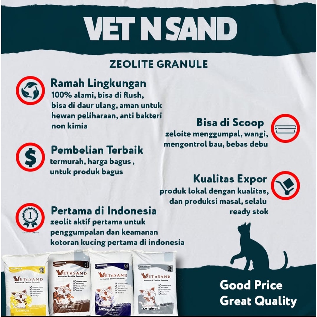 Vetsand Pasir Kucing Gumpal Zeolite VetnSand 20kg