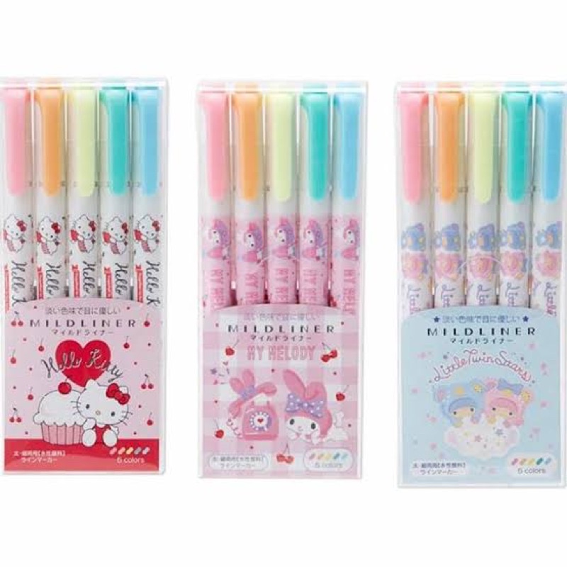 Zebra Mildliner Sanrio Disney Set Princess Pooh Mickey Stabilo