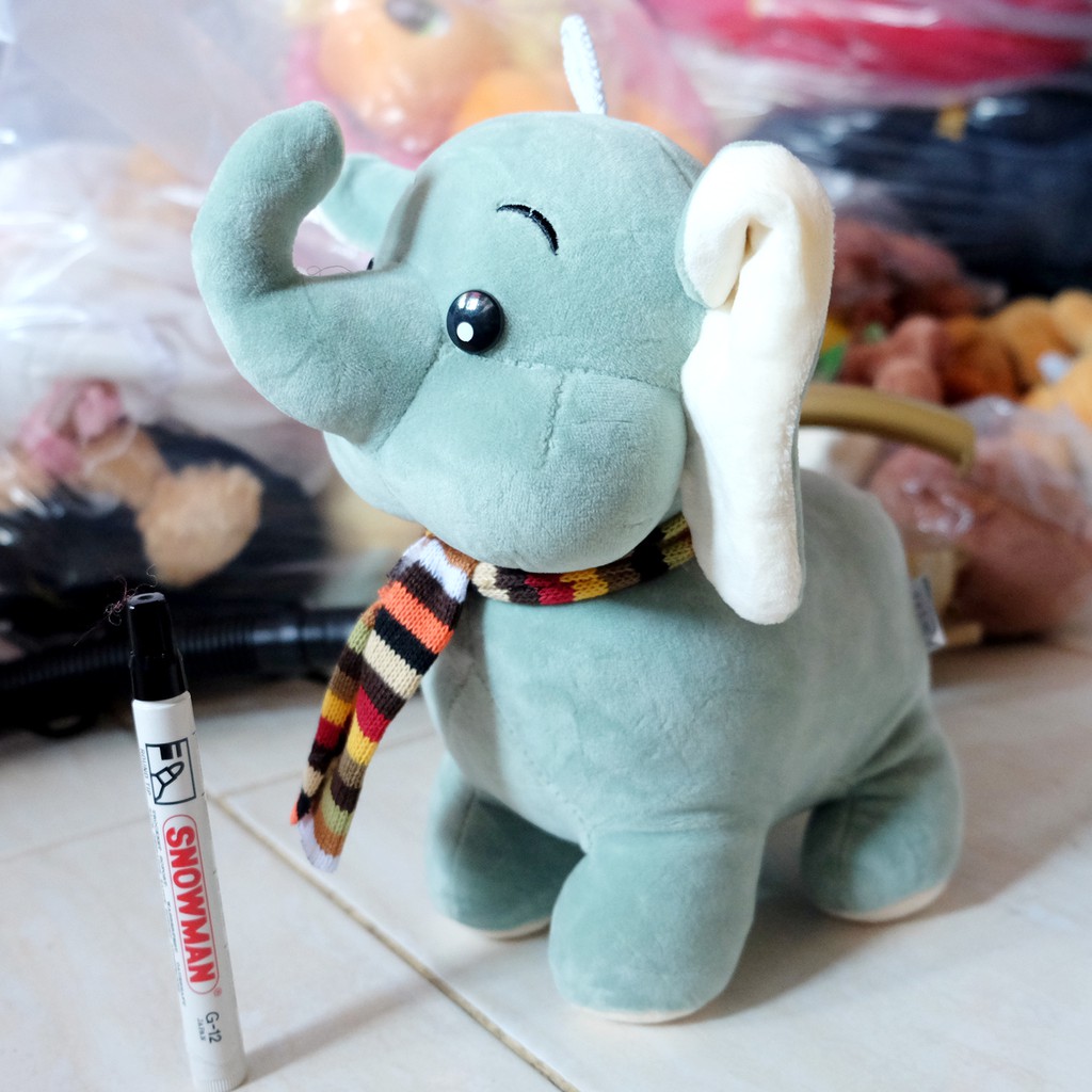 boneka gajah syall 28cm boneka elephant animal hewan