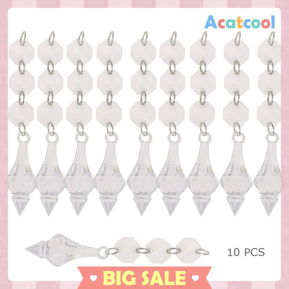 10pcs Acrylic Crystal Beads Garland Chandelier Hanging Wedding Party Decor