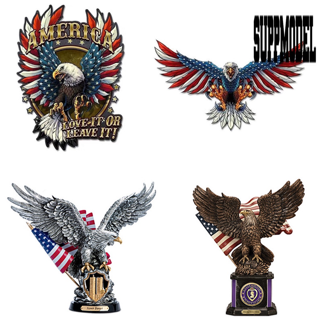 AMERICAN EAGLE Ornamen Stiker Vinyl Motif Elang Amerika Ramah Lingkungan Untuk Mobil