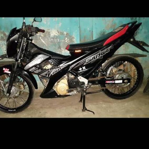 Flash Sale - Striping Satria Fu facelift FL hitam silver bintang 2014 