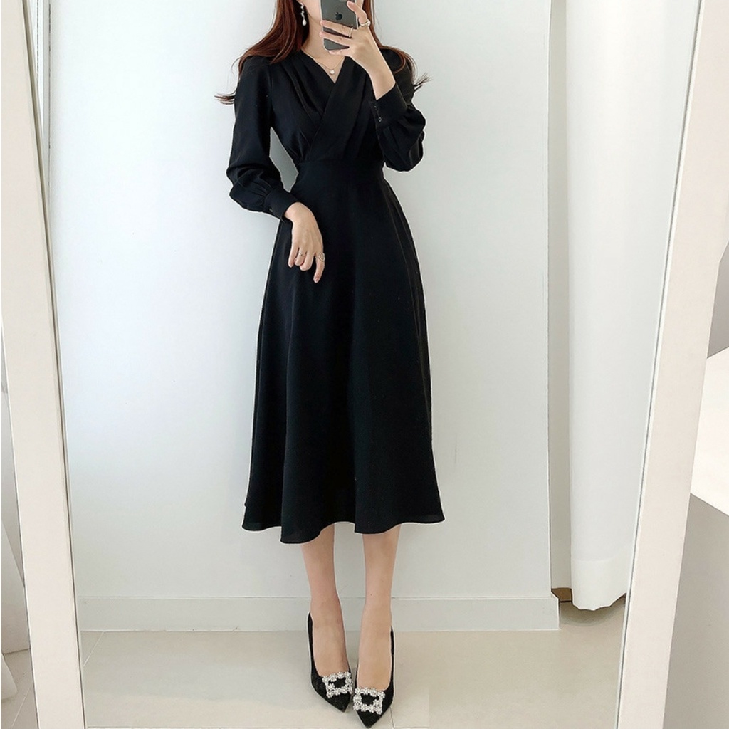 FWG - LONGDRESS GLAMOLA / DRESS WANITA CASUAL DRESS / PAKAIAN WANITA / DRESS KOREA STYLE / DRESS