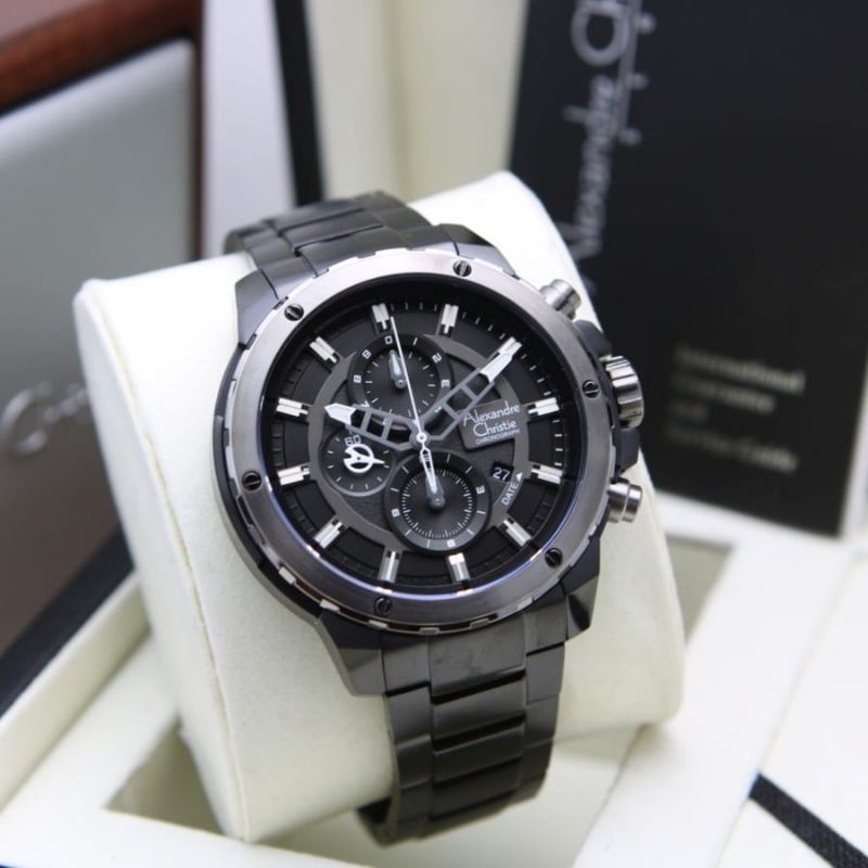 JAM TANGAN PRIA ALEXANDRE CHRISTIE AC 6530  BLACK AC 6530 ORIGINAL