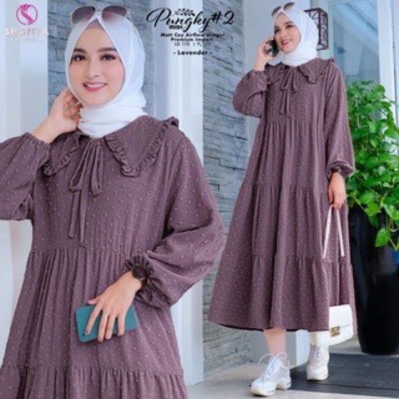 Midi Dress ZULFA - Baju Gamis Wanita Midi Dress Muslim Uragiry Dotty - Dress Wanita - Dress Kondangan - Dress Pesta