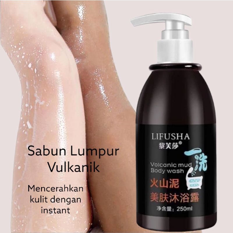 Sabun Lumpur Vulcanik 260ml / Sabun Pemutih Badan / Mergeco Volcanic Mud Bath / Sabun Lumpur