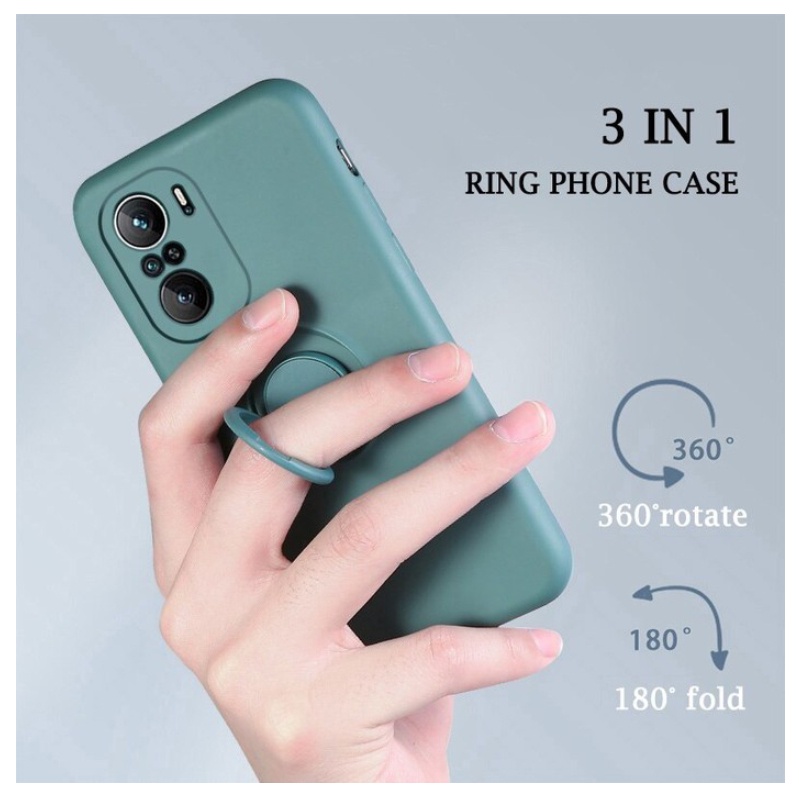 Softcase Silikon liquid Baby Skin Ring Holder Hand Holder 3 in 1 3D Camera For Xiaomi 12 12X 12 Pro note 11 Note 11S Note 11 Pro Poco M4 Pro 5G