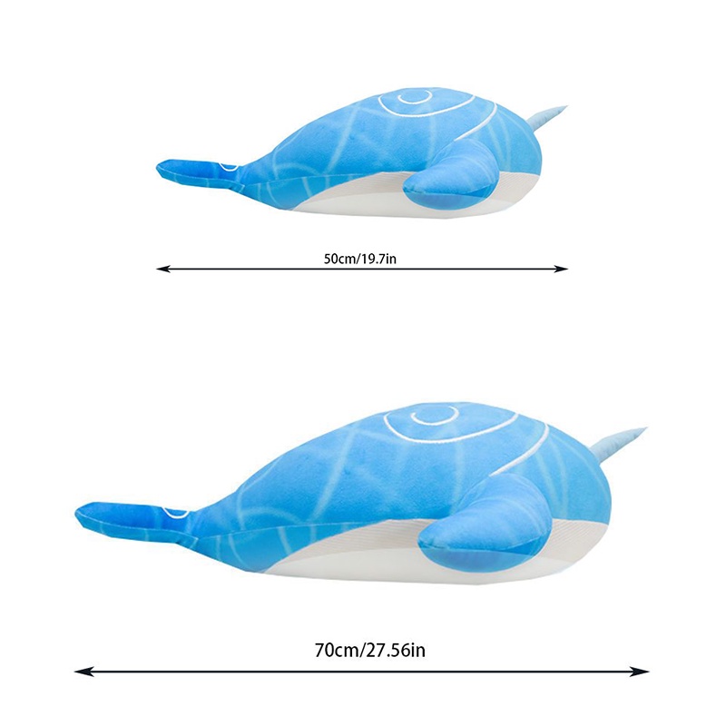 70cm Genshin Impact Whale Mainan Stuffed Toy Boneka Plush Dolls Throw Pillow Toys Cartoon Gift