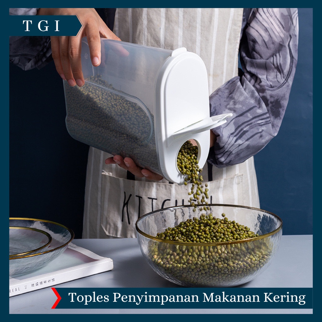 TGI - TOPLES SNACK KEDAP UDARA / PENYIMPANAN BENING CEREAL KONTAINER MAKANAN FOOD STORAGE JAR CONTAINER / KOTAK SNACK / KOTAK ORGANIZER DAPUR / PENYIMPANAN BERAS / KOTAK SIMPAN DAPUR