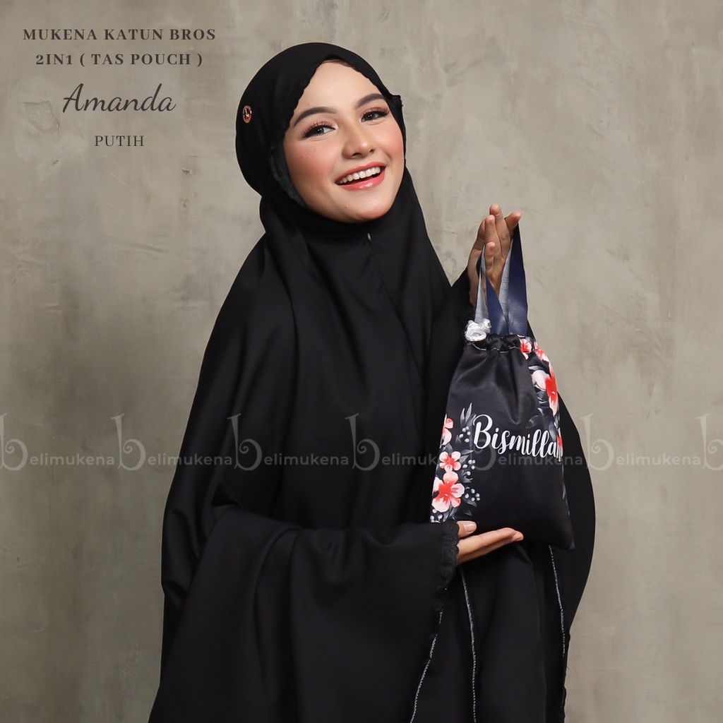 Mukena Dewasa Katun 2in1 Bros Tas Pouch Amanda