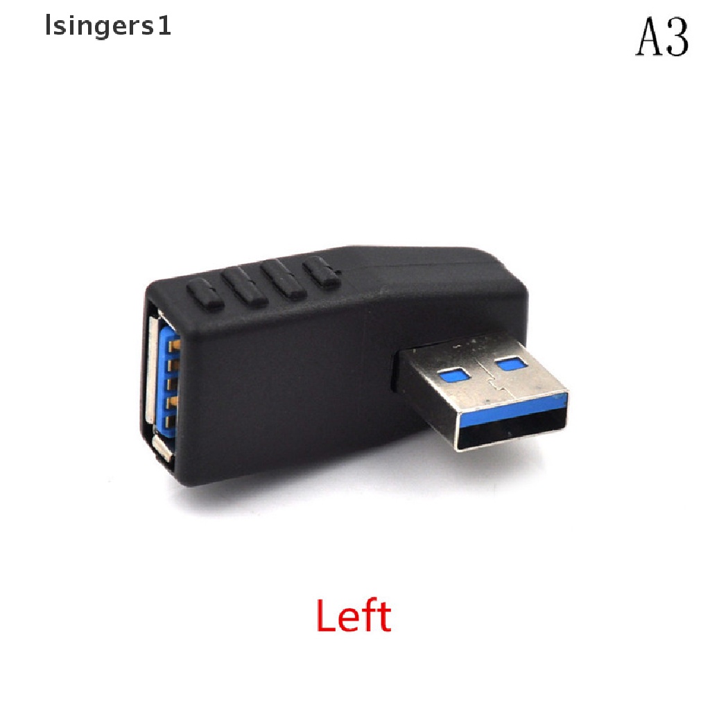 (lsingers1) Adapter Konektor Extension USB 3.0 Male Ke Female Bentuk L