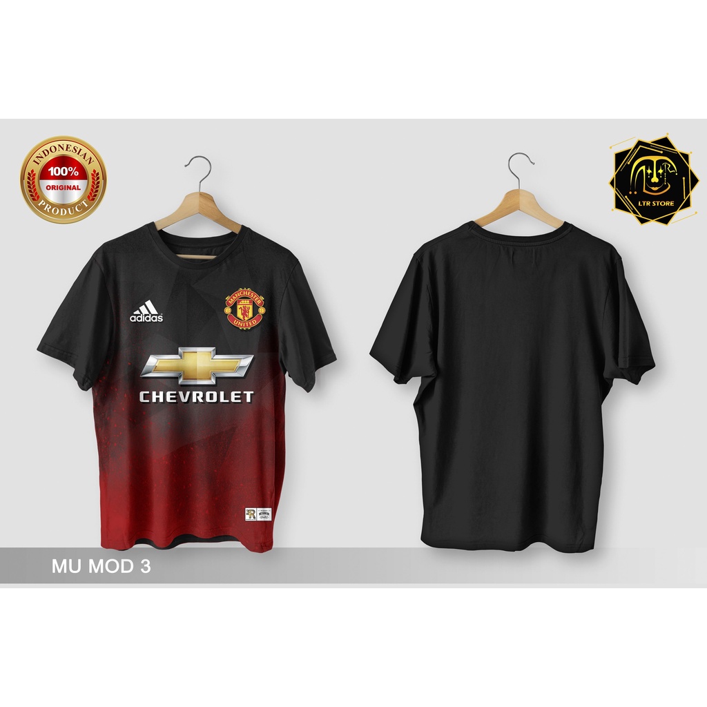 [ BAYAR DI TEMPAT ] BAJU PRINTING GAMBAR SEPAK BOLA MU MOD 3 MANCHESTER - KAOS DISTRO ORIGINAL MOTIF