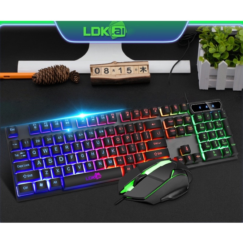 LDKAI 832 Gaming Keyboard LED with Mouse - Black