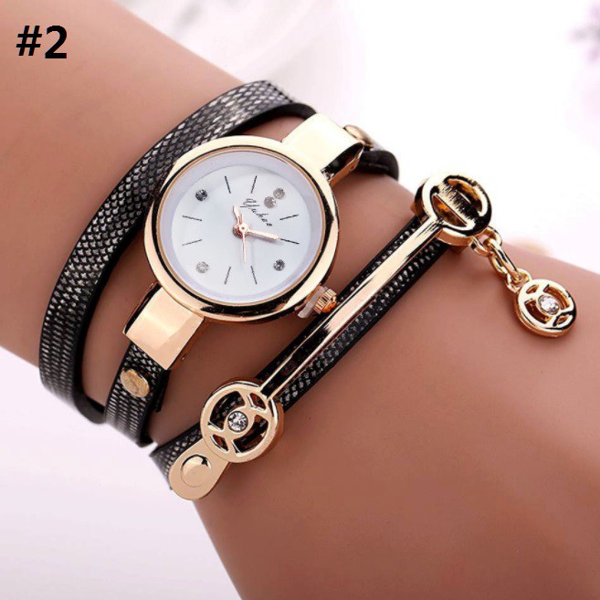 Jam Tangan Lilit Gelang Wanita #37 DOUBLE CIRCLE Korea Fashion Women Bracelet Watch Cewe Jaman Now