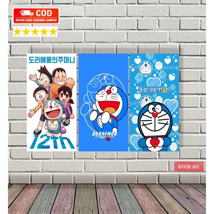 Hiasan Dinding Walldecor Karakter Serba Serbi Doraemon Koleksi Unik Lucu Minimalis 1 set isi 3 pcs