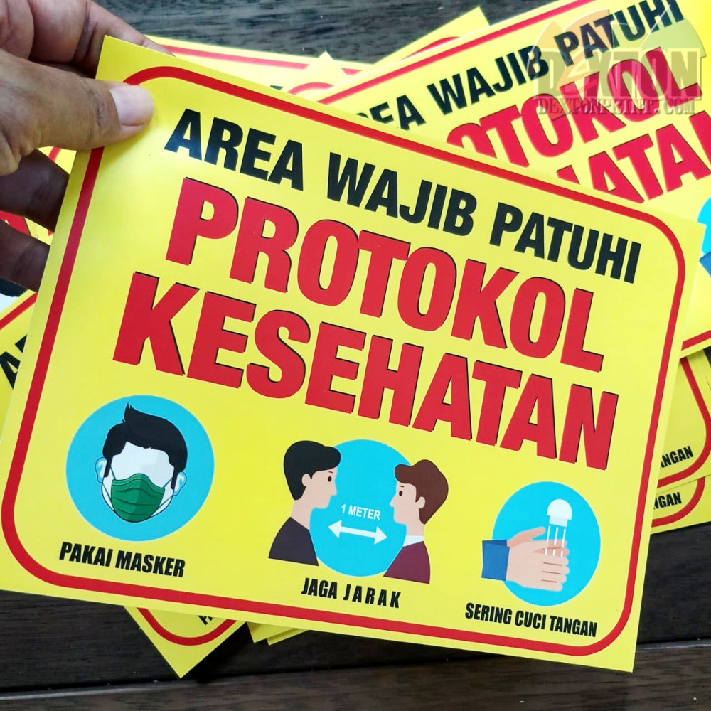 

Stiker Sticker Label area wajib protokol kesehatan 3M sign k3