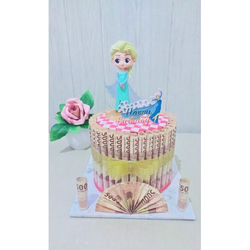 

kue uang elsa/money cake elsa pecahan uang 5k (40lembar)