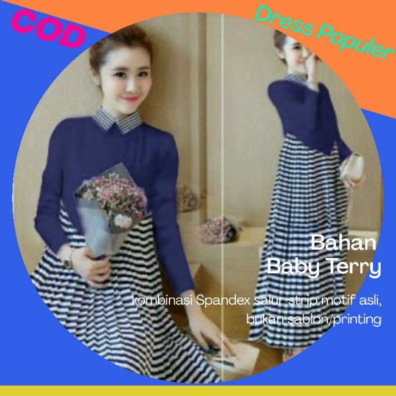 Dress Pesta Wanita Dres Wanita Korea Gamis Remaja Perempuan Drees Kekinian Import Kondangan Casual