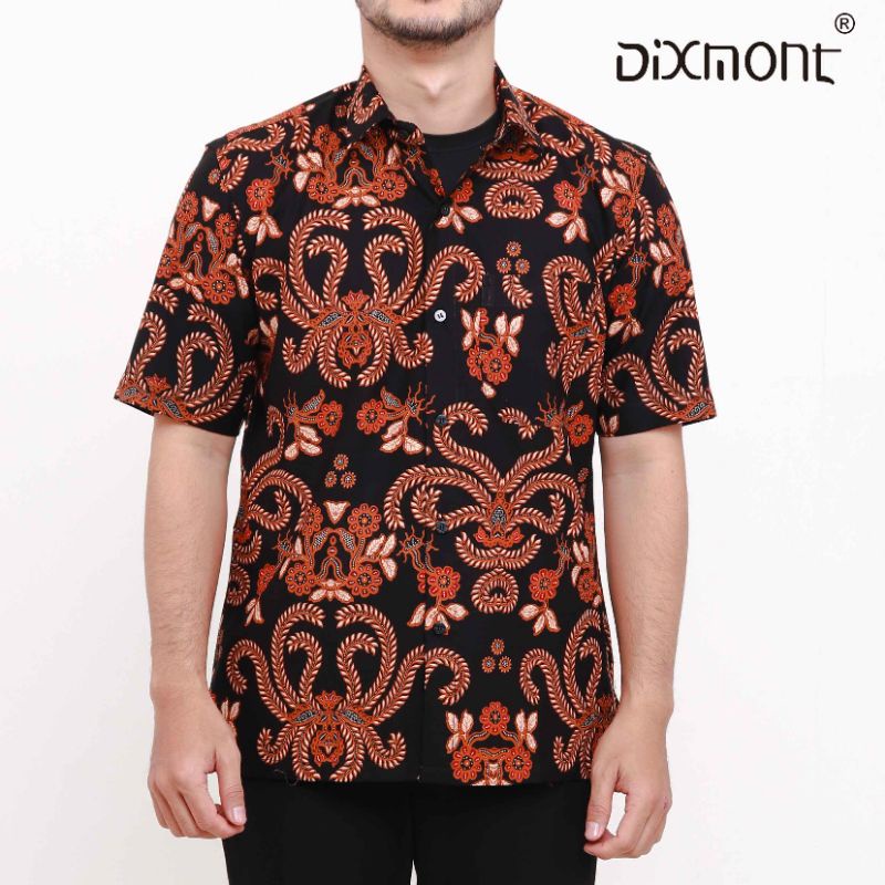 Dixmont Kemeja Pria Batik Pendek Hem BS01221