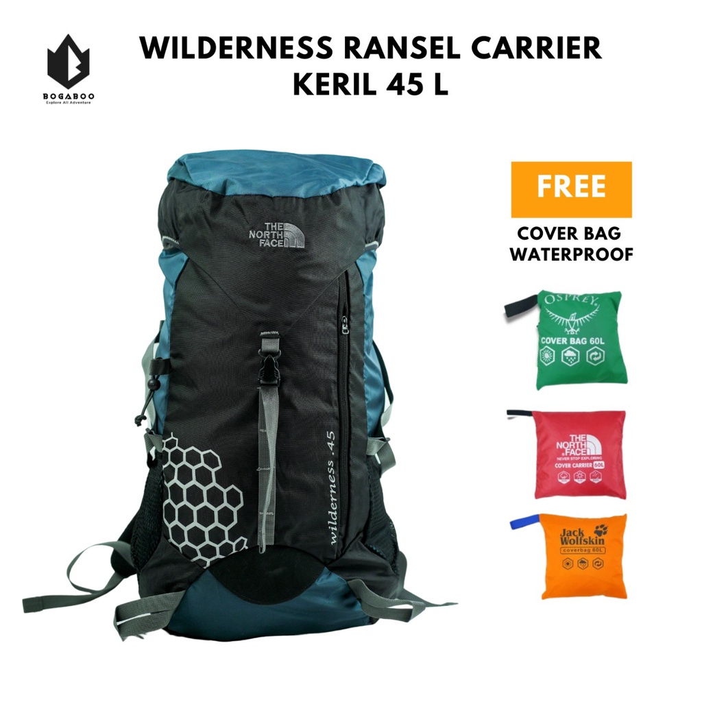 Tas Gunung WILDERNESS Ransel Carrier Keril 45 L - Tas Keril - Tas Carrier Tas Camping Tas Gunung