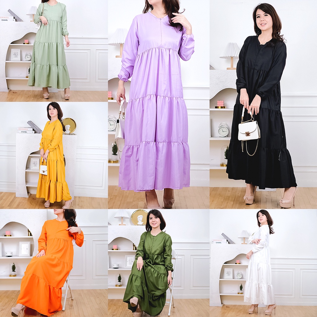 Tq88indonesia Gamis Maxi Wanita / Hanum Maxi Dress / Gamis  Busui