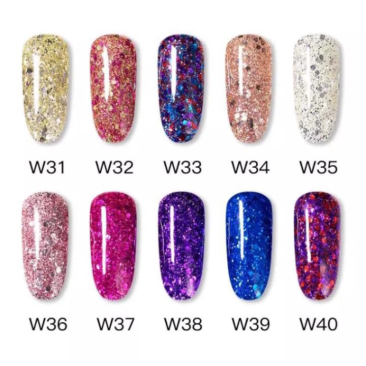 (W01-W50)Rosalind Glitter Series 7ml / Rosalind UV Gel Polish Glitter / Kutek Gel / UV Gel Polish Glitter