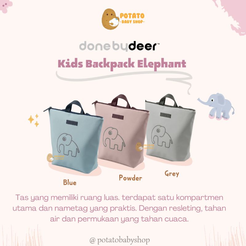 Done By Deer Kids Backpack Elephant - Tas Ransel Anak