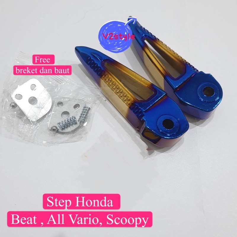 FootStep Set Baut Injakan Kaki Belakang Scoopy Beat Vario 110 125 150 Twotone Honda Universal Thaila