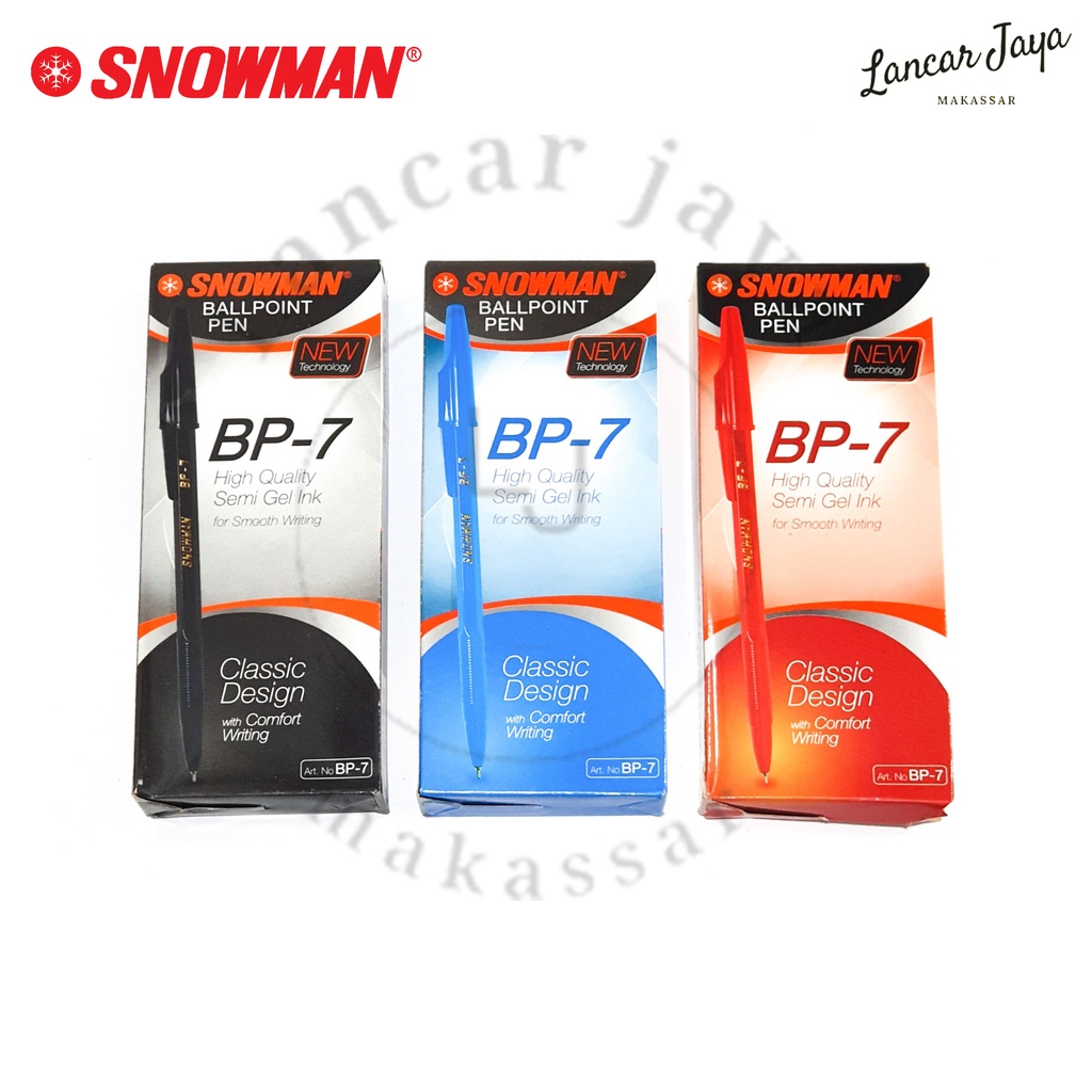 

[ 1 LSN / 12 PCS ] Pulpen Pena Ball Pen Snowman BP-7