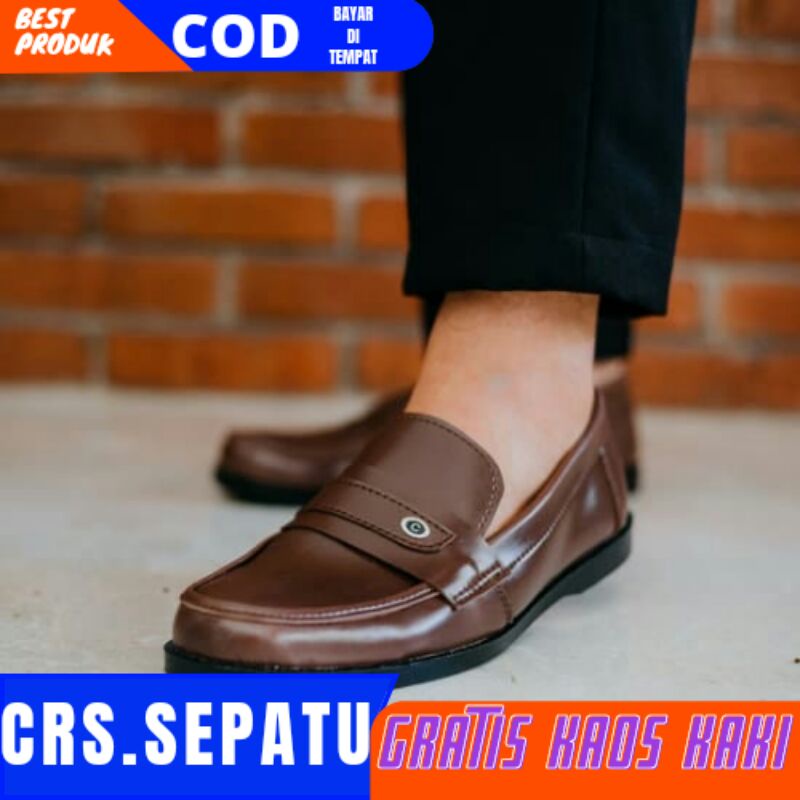 TONE 06 BLACK BROWN - Sepatu Casual Slip On Pria Hitam Coklat Gaya Santai Pesta Kondangan Kuliyah