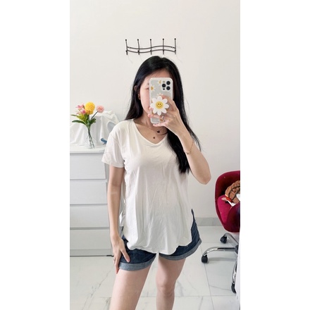 kaos oversize polos wanita murah,atasan overisize vneck polos wanita model 753belah samping import