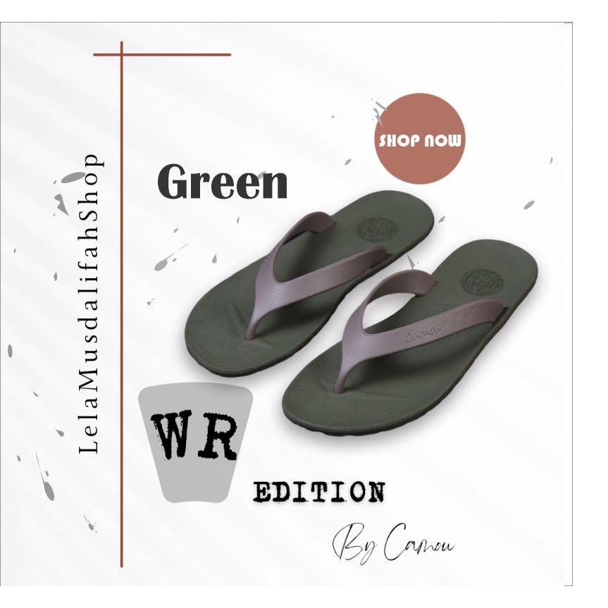 CAMOU - Sandal Pria - Sandal Camou Pria / Sandal Jepit Pria - WIRA Olive - Abu Murah