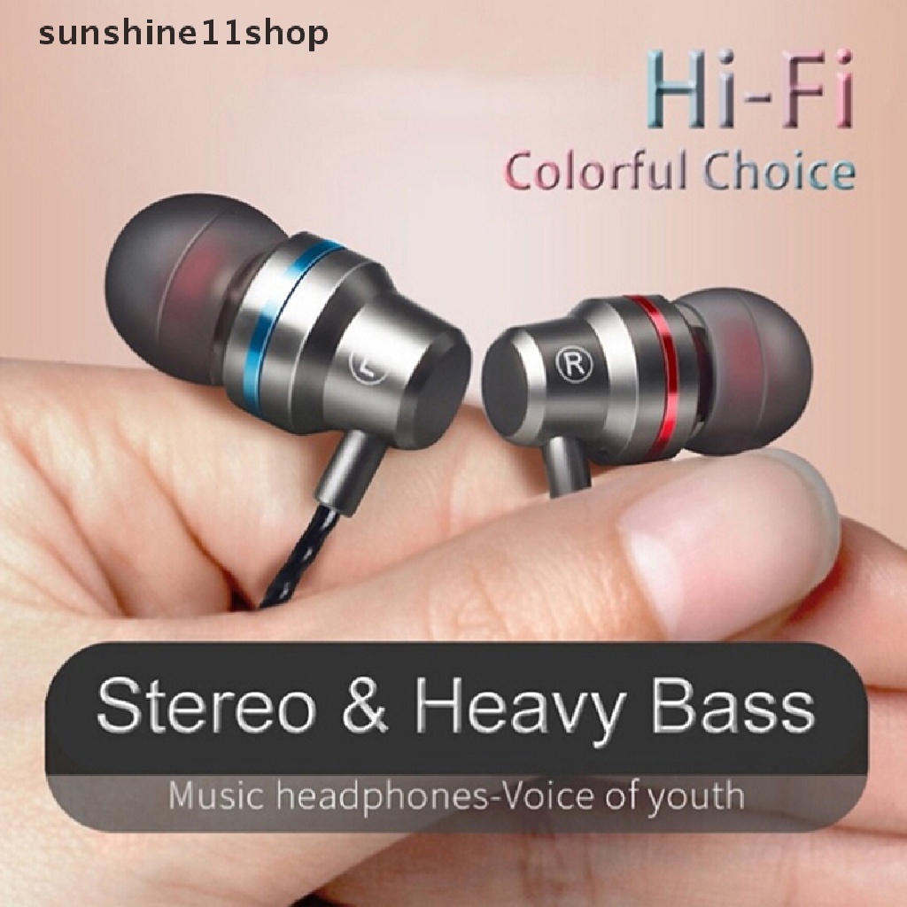 Sho headset Earphone Kabel stereo heavy bass Dengan noise Canceling Untuk Olahraga