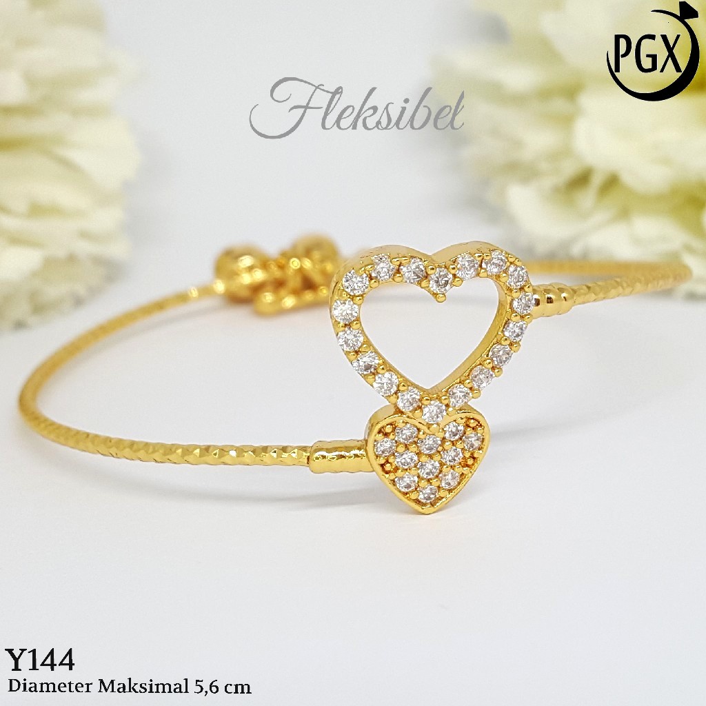 PGX Gelang Xuping Wanita Bangkok Bangle Aksesoris Perhiasan Lapis Emas - Y144