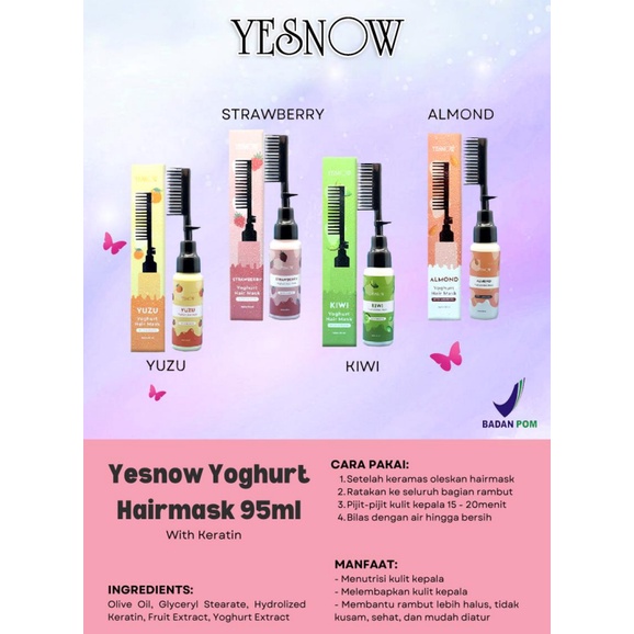 ✿ MADAME ✿(BOTOL) YESNOW NEW HAIR MASK - YOGHURT HAIR MASK WITH KERATIN BPOM