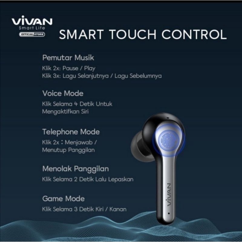 Vivan T210NC Liberty Headset Bluetooth True wireles 5. 2