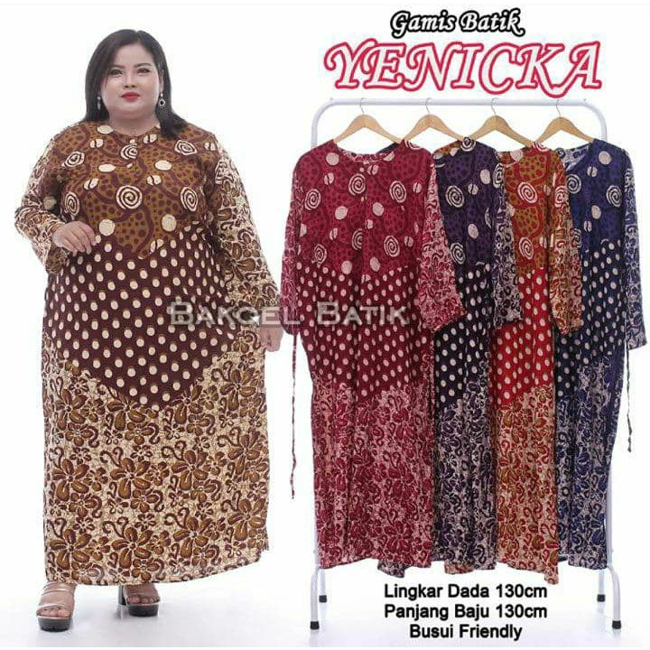 daster batik jumbo kekinian Ld 130 murah lengan panjang rayon halus