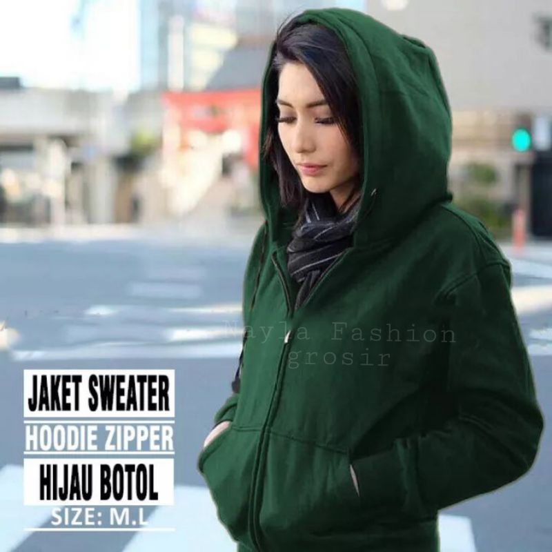 Jaket Sweater Hoodie Zipper Polos Wanita / jaket wanita polos murah / jaket keren / sweater polos wanita / modis / fashion wanita kekinian