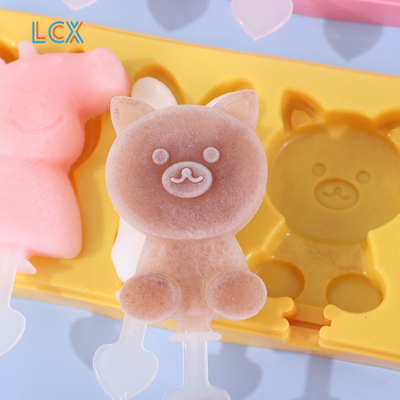 LCX Cetakan Ice Cream Silikon / Ice Cream Mold Es Loli DIY Lucu Unik Bunga Tray Cetakan Es Batu Ice VS-99