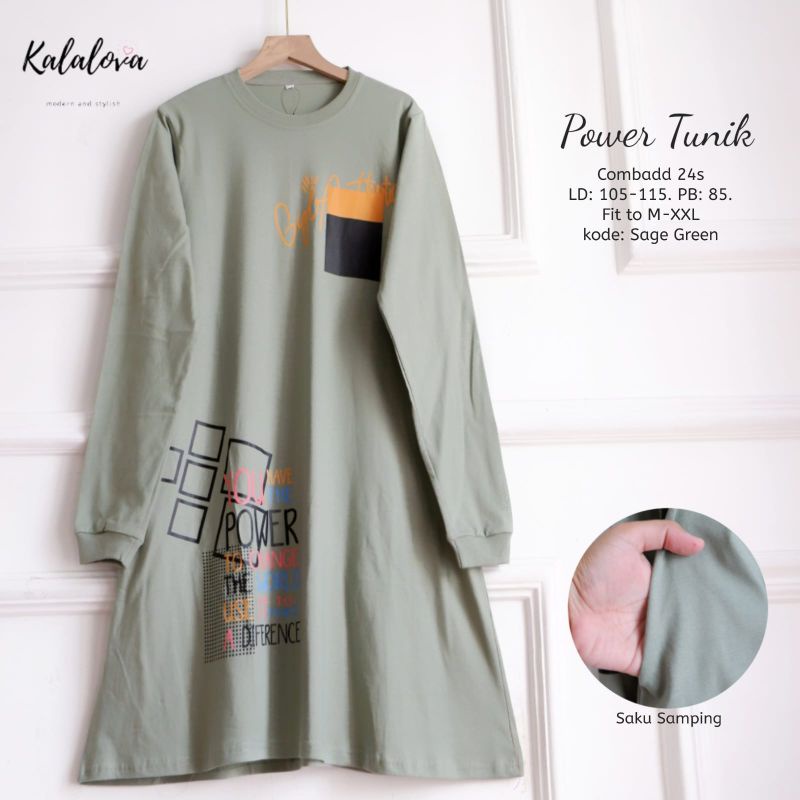 Tunik Bahan Kaos Terbaru Jumbo Import Muslim. Tunik kekinian original by Kalalova. Power Tunik LD 95