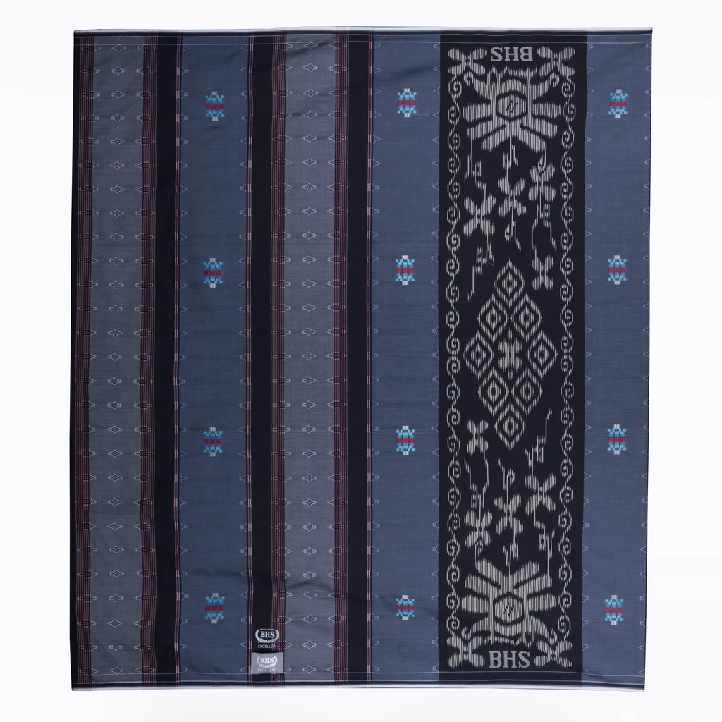 Sarung BHS Excellent Silver Motif Songket Gambiran Abu Hitam 02 / BHS SGB