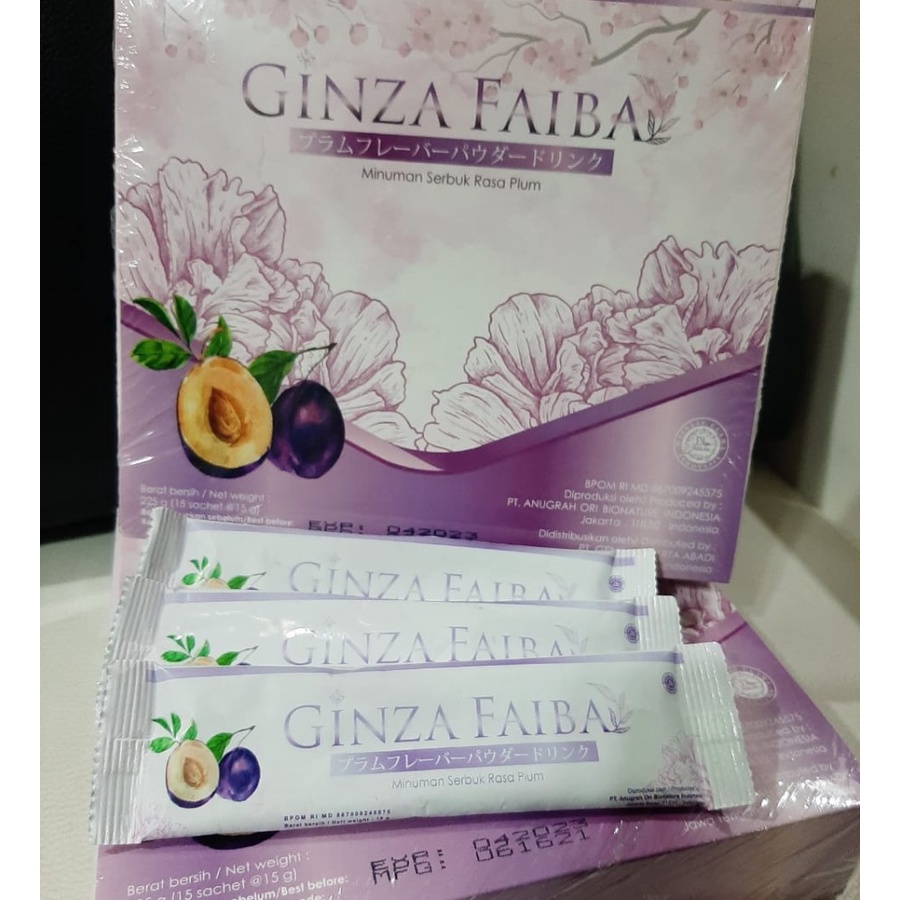 Ginzafaiba 15 Sachet Rasa Tropical Peach dan Plum Official Ginza Faiba