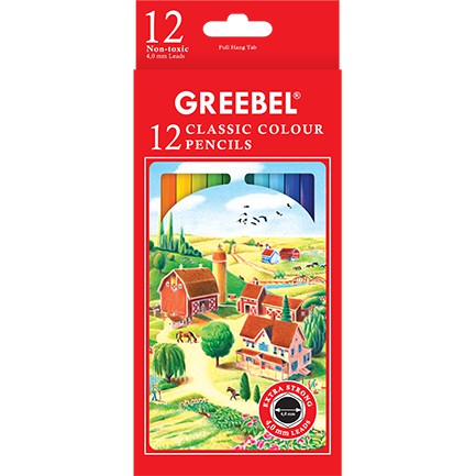 

[ SET ] Pensil Warna 12 Classic Colour Pencils - Greebel Panjang