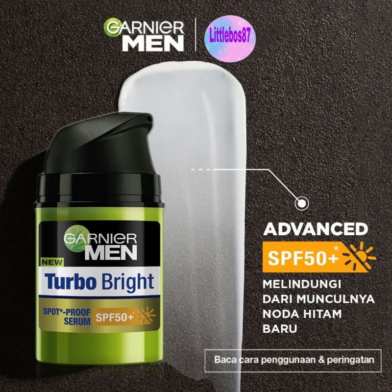 Garnier Men Turbo Bright SPF 50+ Spot Proof 40 ML Serum Wajah Pria Spf50 + Skin Care 40ml