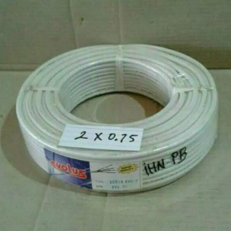 Kabel Listrik Serabut tebal Hyo Evolus 2X075 Meteran