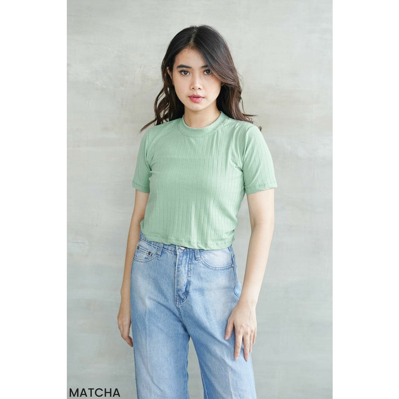 Lavender Knit Oneck Top Atasan Wanita Blouse