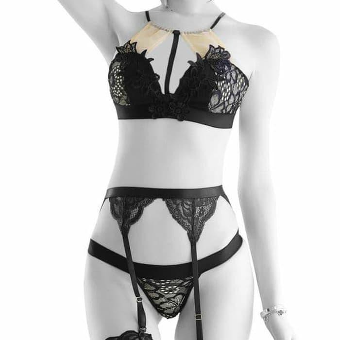 ACB320 Bikini Sexy Bra Set Panties Garter Stocking Fishnet Seksi