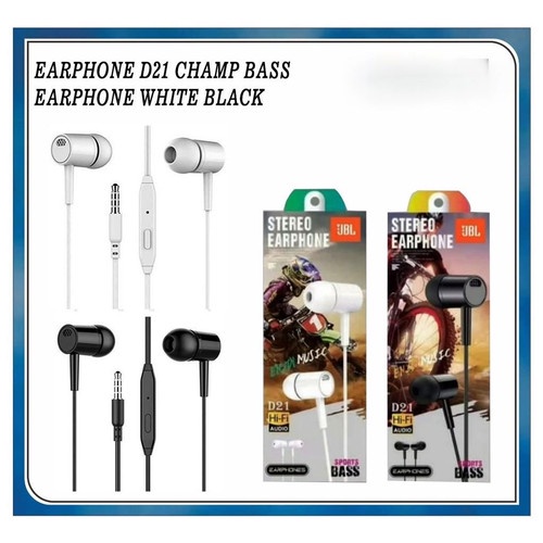 HEADSET HANDSFREE EARPHONE HF STEREO + MIC D21 L29 SUPERBASS BEST SELLER PACKAGING IMPORT